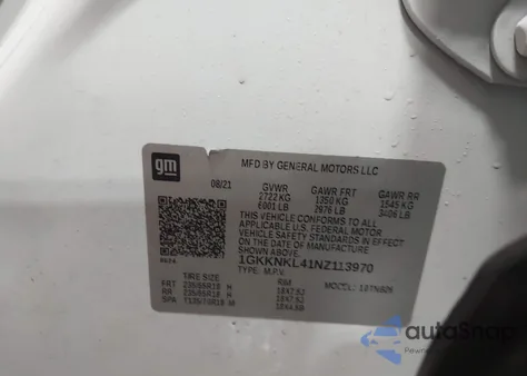 2022 GMC Acadia Fwd Sle z USA, uszkodzony, nr VIN 1GKKNKL41NZ113970